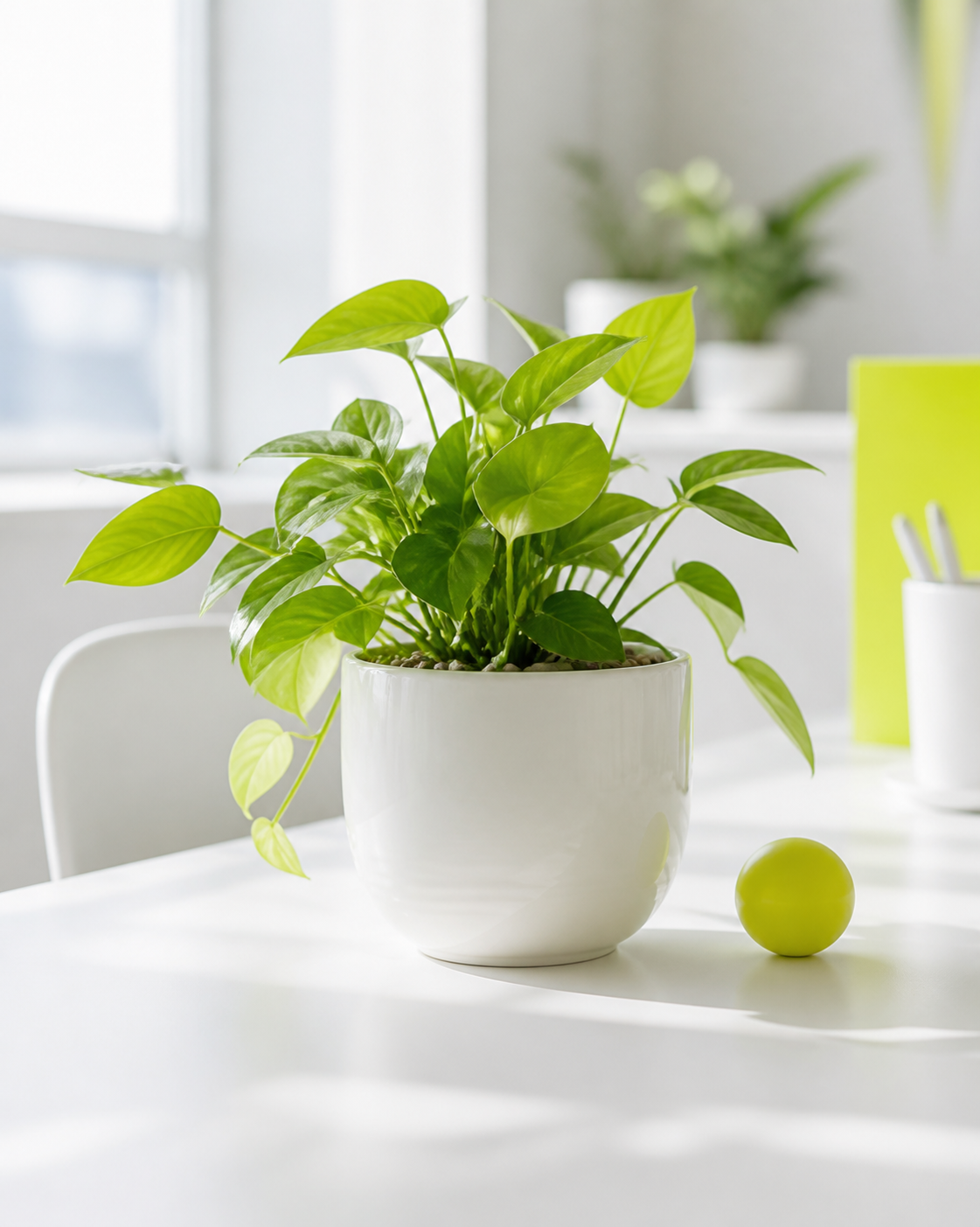 植物のある明るい室内